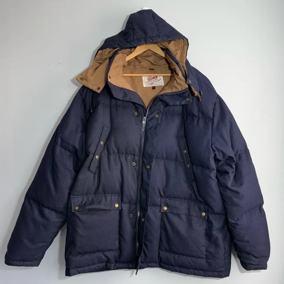 Schott NYC Down Filled Hooded Puffer Parka Jacket Men's Navy Size 3XL 9040D - Picture 7 of 16
